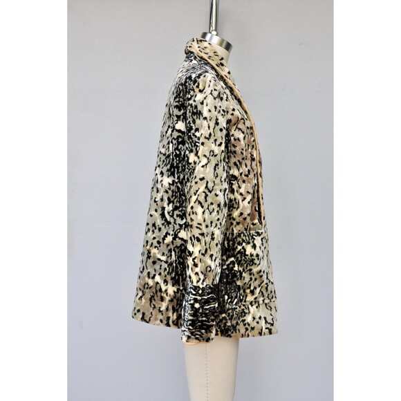 Vintage Faux Fur Leopard Jacket Coat - Faux Fur Spotted Cheetah Leopard XXS - XS - Picture 4 of 10